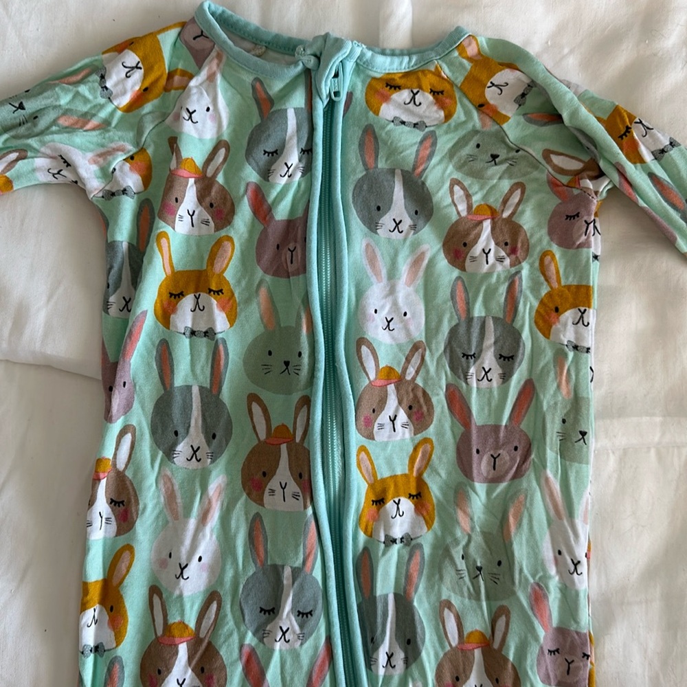 Little sleepies bunny zippy pajamas